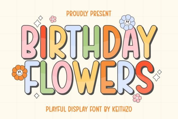 Birthday Flowers Font: Whimsical Editorial Typography