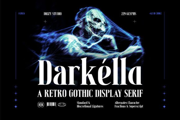 Darkella: A Retro Gothic Serif Font for Editorial Elegance