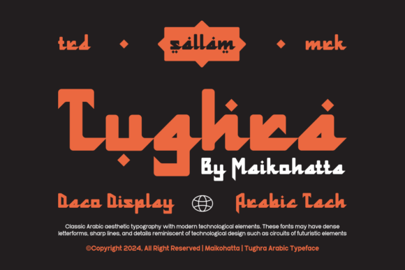 Tughra Font: Modern Arabic Techno for Crafters